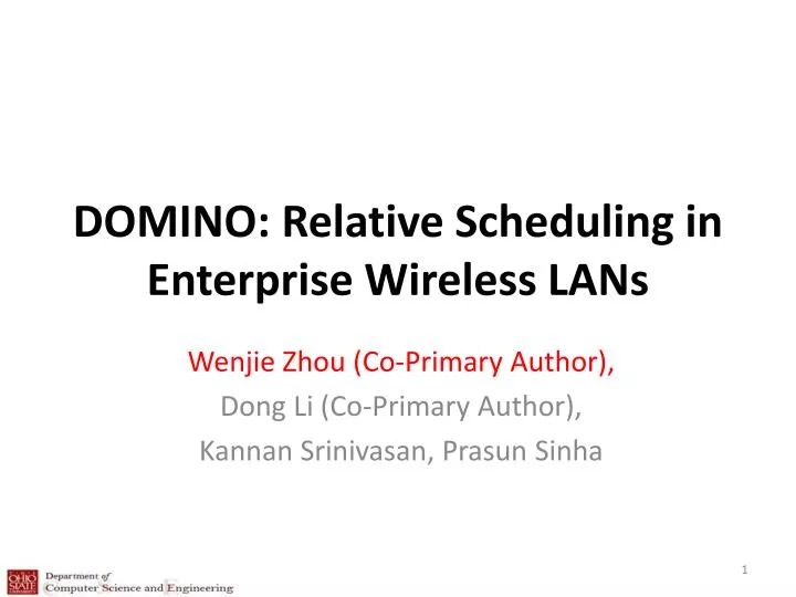 domino relative scheduling in enterprise wireless lans
