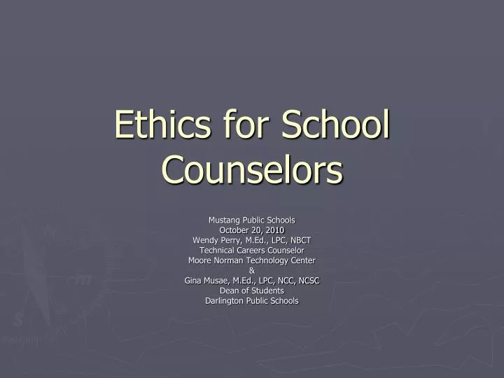 ethics for school counselors