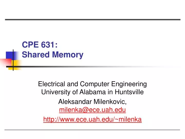 cpe 631 shared memory