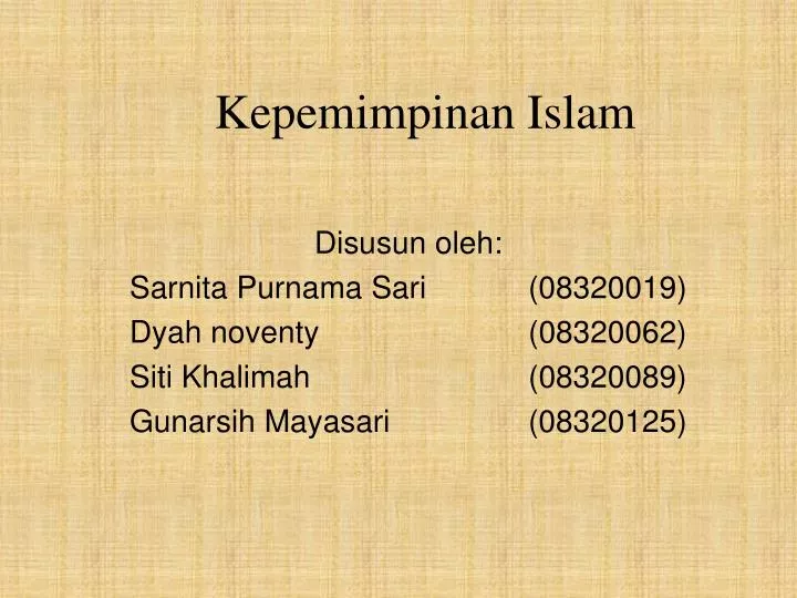 kepemimpinan islam