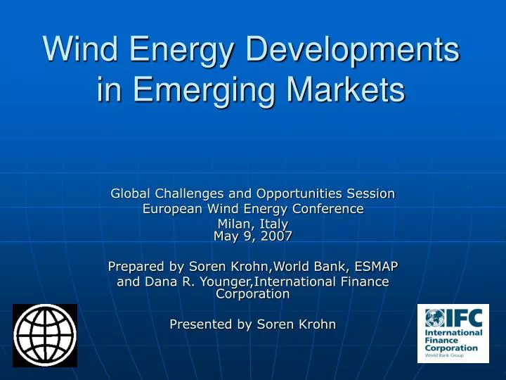 wind energy developments in emerging markets