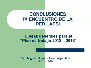 conclusiones iv encuentro de la red lapsi