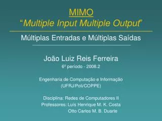 mimo multiple input multiple output