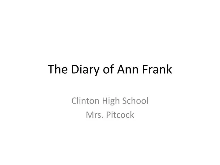 the diary of ann frank