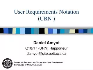 User Requirements Notation (URN )
