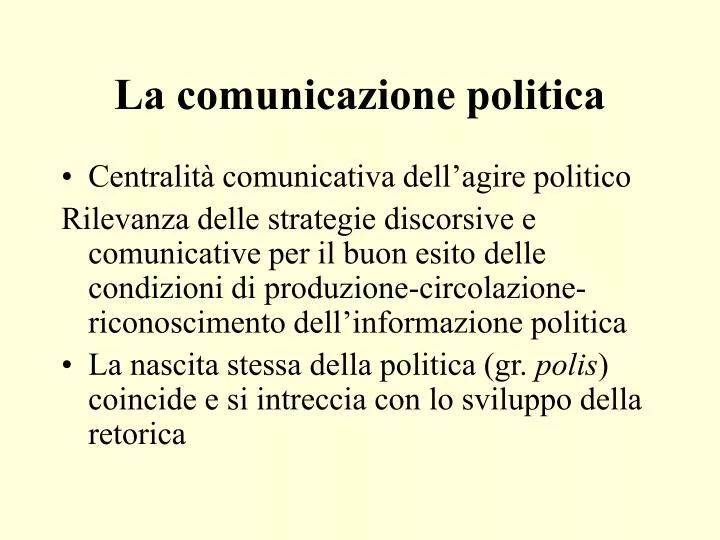 la comunicazione politica