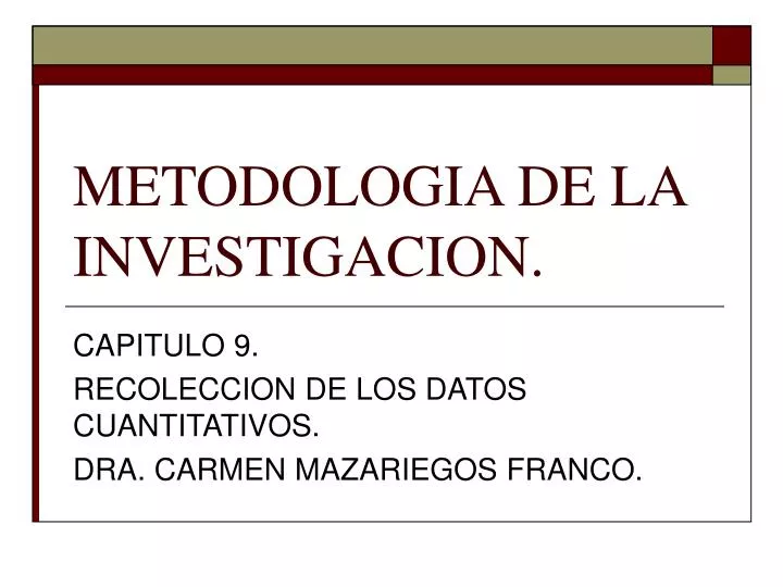 metodologia de la investigacion