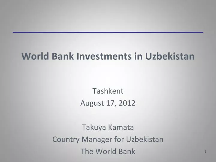 world bank investments in uzbekistan