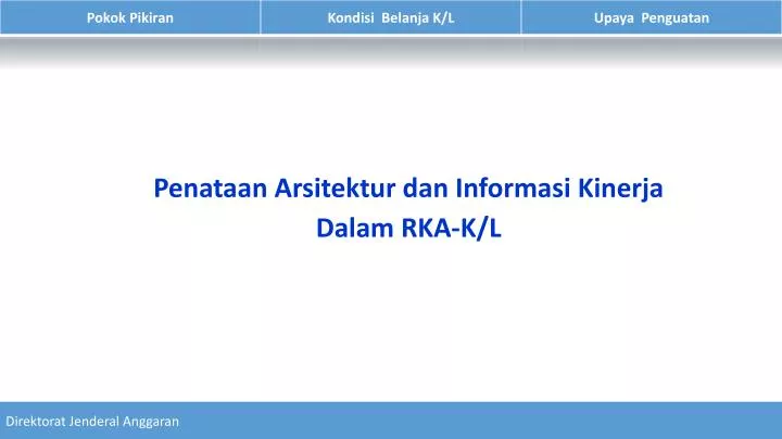 penataan arsitektur dan informasi kinerja dalam rka k l