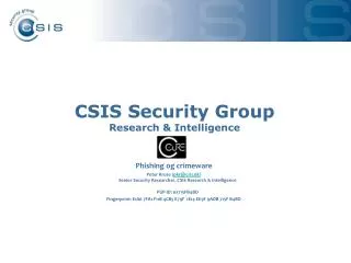 csis security group research intelligence