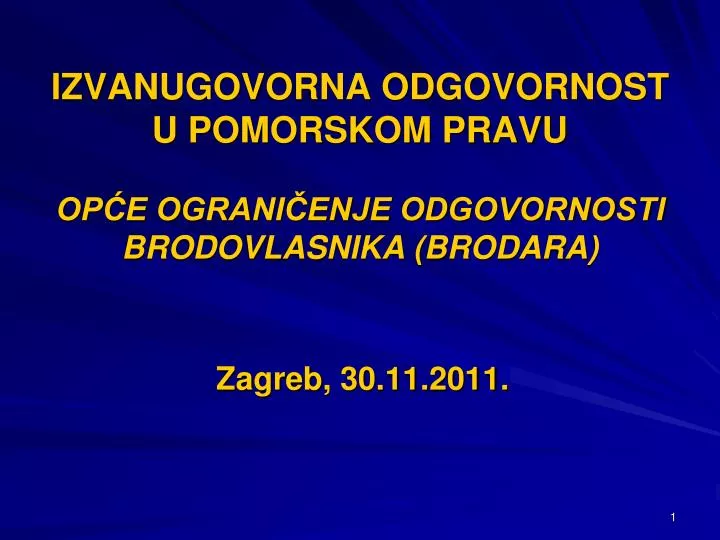 izvanugovorna odgovornost u pomorskom pravu op e ograni enje odgovornosti brodovlasnika brodara