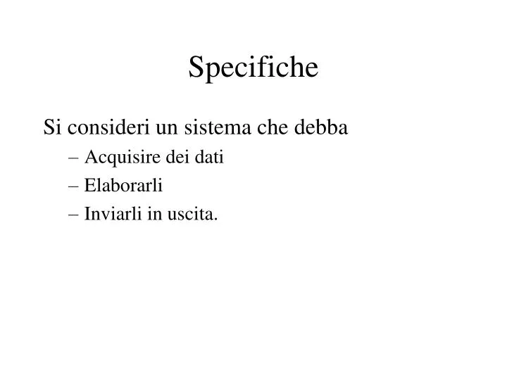 specifiche