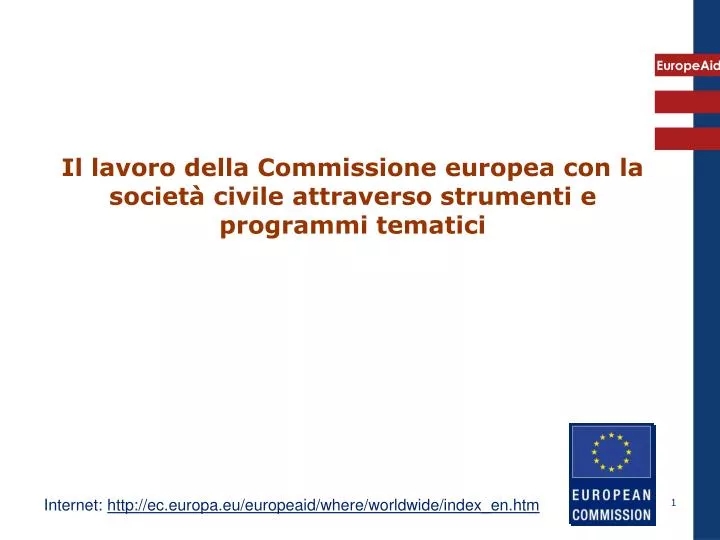 il lavoro della commissione europea con la societ civile attraverso strumenti e programmi tematici