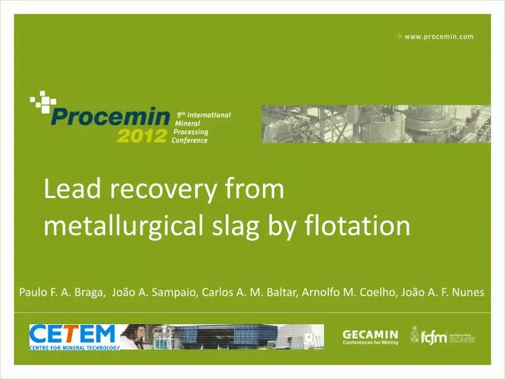 lead recovery from metallurgical slag by flotation