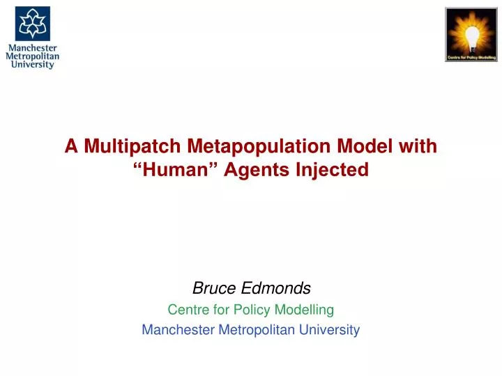 a multipatch metapopulation model with human agents injected