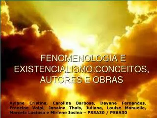 fenomenologia e existencialismo conceitos autores e obras