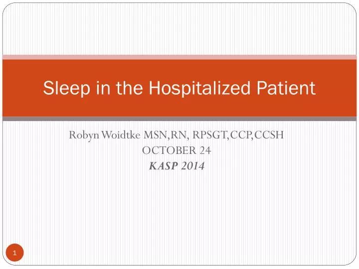 sleep in the hospitalized patient