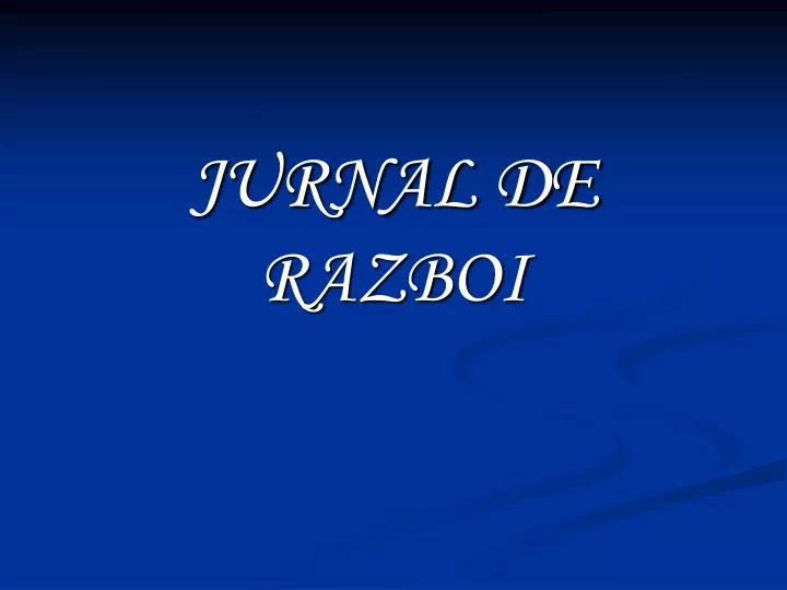 jurnal de razboi