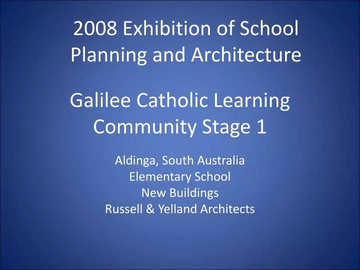 galilee catholic learning community stage 1