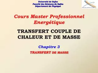 transfert couple de chaleur et de masse