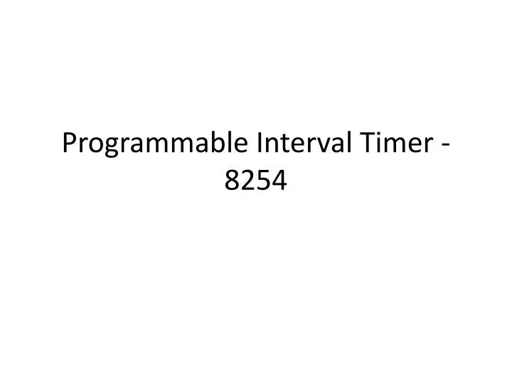 programmable interval timer 8254