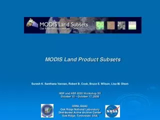 MODIS Land Product Subsets