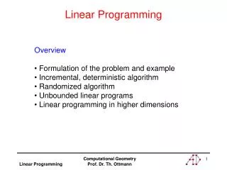 Linear Programming