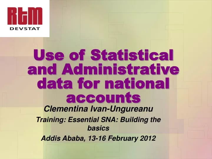 use of statistical and administrative data for national accounts