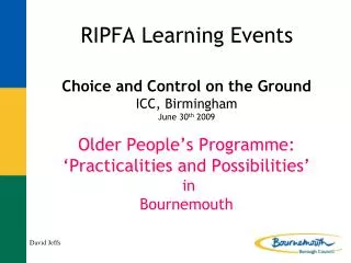 RIPFA Learning Events