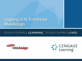 Logging in to Enhanced WebAssign