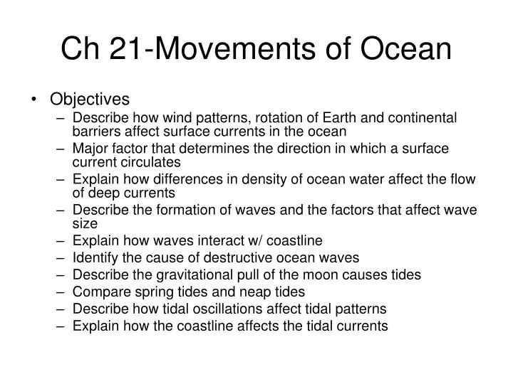 ch 21 movements of ocean