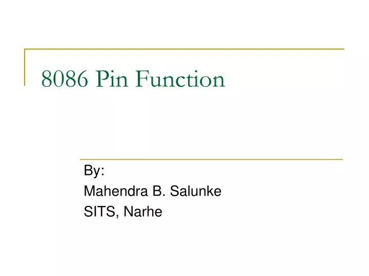 8086 pin function