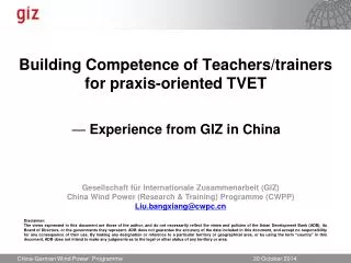 Building Competence of Teachers/trainers for praxis-oriented TVET