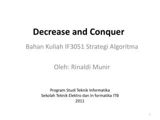 decrease and conquer