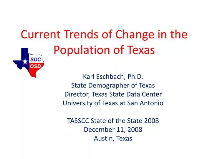 current trends of change in the population of texas
