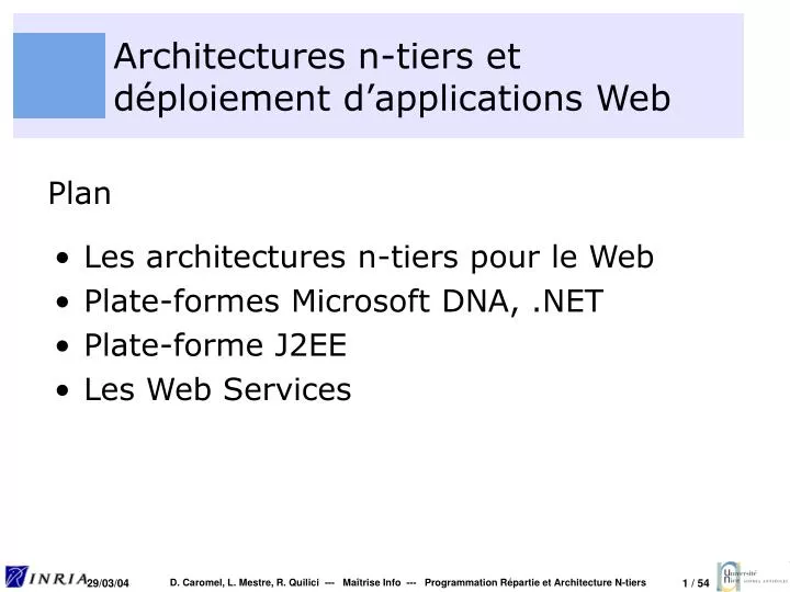 architectures n tiers et d ploiement d applications web