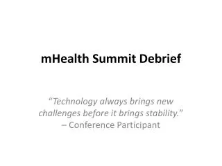 mHealth Summit Debrief