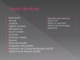 Input devices