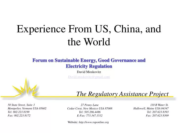 experience from us china and the world