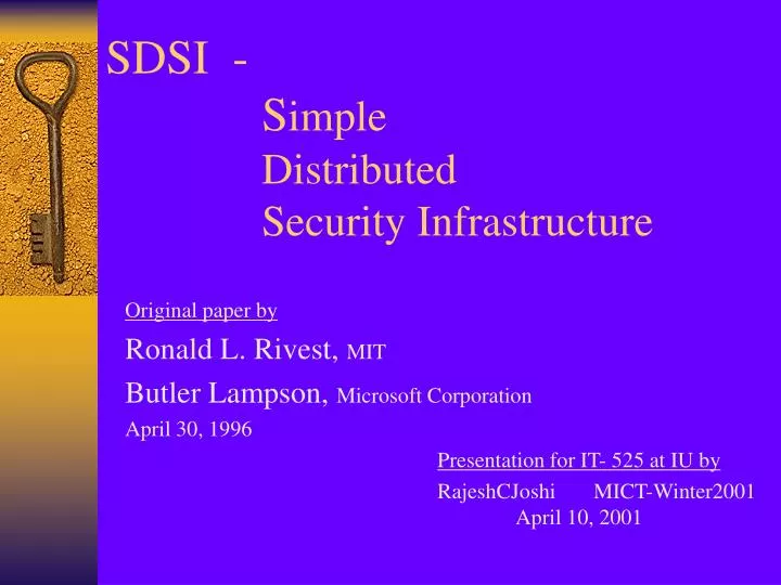 sdsi s imple distributed security infrastructure