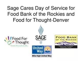 Sage Cares Day of Service for Food Bank of the Rockies and Food for Thought-Denver