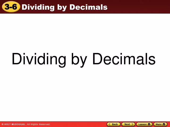 dividing by decimals