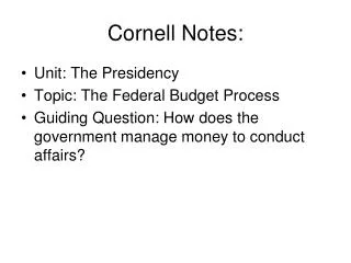 Cornell Notes: