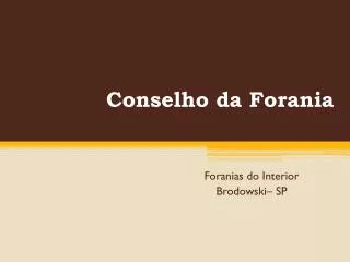 conselho da forania