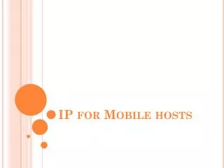 IP for Mobile hosts