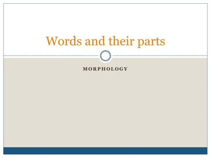 words and their parts