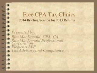 Free CPA Tax Clinics