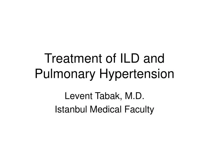 treatment of ild and pulmonary hypertension