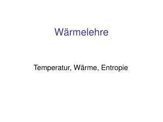 w rmelehre