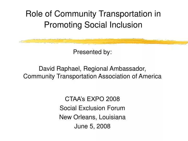 role of community transportation in promoting social inclusion
